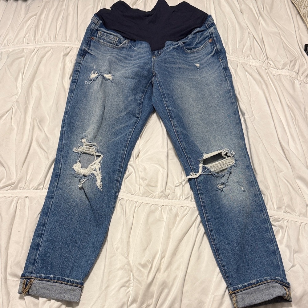Old Navy Light Blue Boyfriend Maternity Jeans